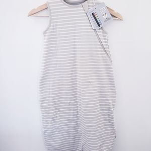 NEW Woolino Merino Wool Organic Cotton Sleep Bag Zipper Gray 6 - 18 months